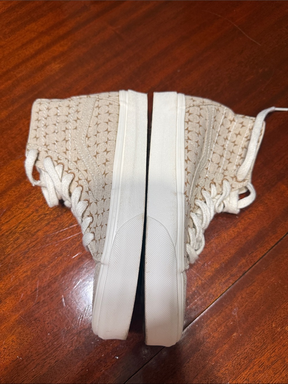 VANS Sk8-Hi Tapered Shoes High Top Beige Canvas - Picture 6 of 9